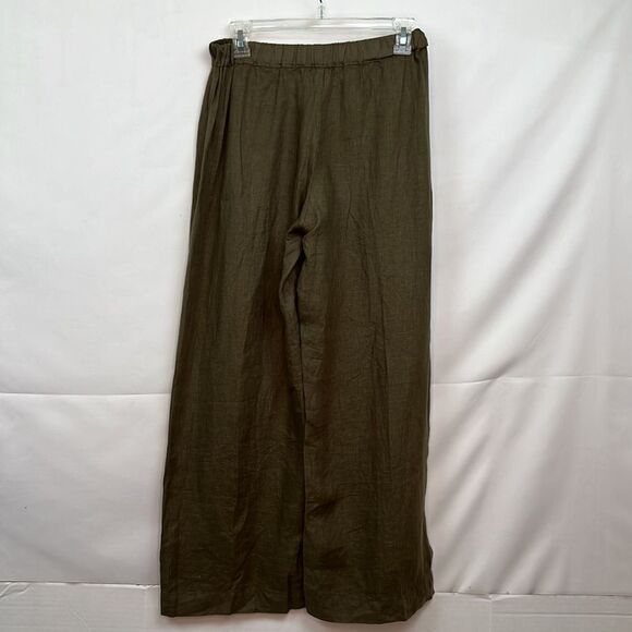 Mila Olive Green linen pull on pants size XS NWOT - Picture 6 of 13